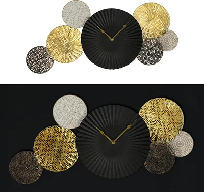 Produktbild von Wanduhr Metall 64x30,5cm batteriebetrieben Uhr Dekouhr Wanddeko Metall-Wanduhr