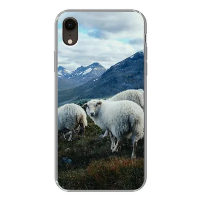 Produktbild von MuchoWow® Handyhülle Schutzhülle Hülle für iPhone XR Schafe - Natur - Berge Silikon Softcase Handy Hülle - Schutzdeckel