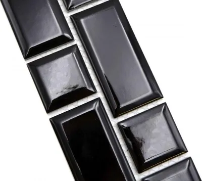 Produktbild von Mosaik Borde Bordüre Metro uni schwarz mix MOS26BORWM-0301