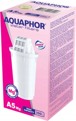 Immagine prodotto di Cartuccia filtrante AQUAPHOR A5 Mg Pack 1 - contro il calcare e il cloro nell'acqua, con magnesio, adatta per AQUAPHOR Provence, Prestige & Smile, alta capacità di filtraggio (max. 350 litri)