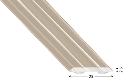 Produktbild von Kügele Abdeckprofil (Übergangsleiste) gelocht 25/1000mm Alu Edelstahl-Effekt