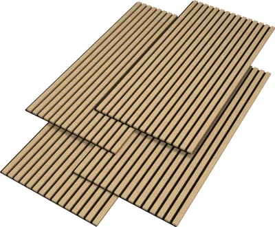 Image de 3D panneau mural acoustique set de 8 'Vang' 5,76 m² imitation chêne, clair