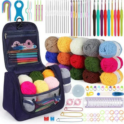 Produktbild von Häkelnadel Set 102-teilig mit Tasche und Zubehör für Anfänger