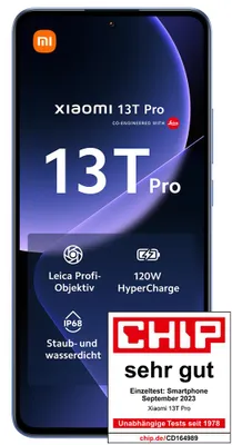 Productafbeelding van Xiaomi 13T Pro 5G, 12GB/256GB, Blauw (Alpine Blue), Dual SIM, modelnummer MZB0EJQEU