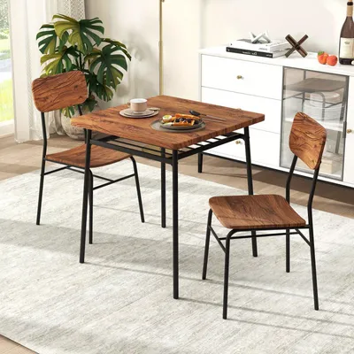 Immagine prodotto di Set tavolo compatto per sala da pranzo - Set tavolo e sedie per la cucina - Tavolo da pranzo con sedie - Tavolo per colazione - Sedie pieghevoli