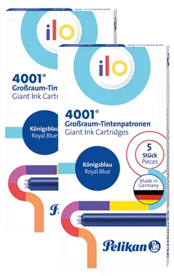 Produktbild von Pelikan Tintenpatrone für Füllhalter Königsblau 2x 5er Pack