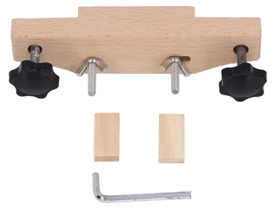 Produktbild von Gitarrenstegklemme, Ahornholz und Metall, Reparaturwerkzeug für Gitarrenbauer