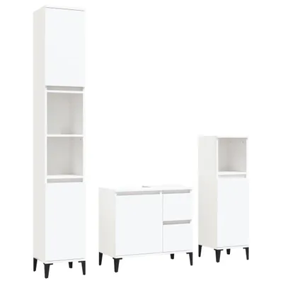 Produktbild von 3-tlg. Badmöbel-Set Weiß Holzwerkstoff