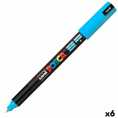 Image de Feutres de coloriage Uni Posca PC-1MR 0,7 bleu clair boîte de 6 pièces