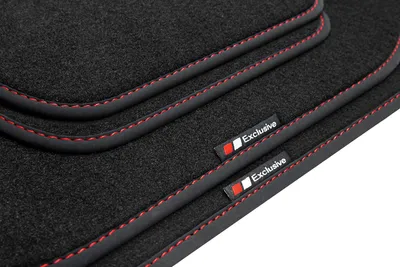 Produktbild von Exclusive-line Design Fußmatten passend für Audi A5 8F 8T Cabrio Coupe 2007-2016, Naht:Rot
