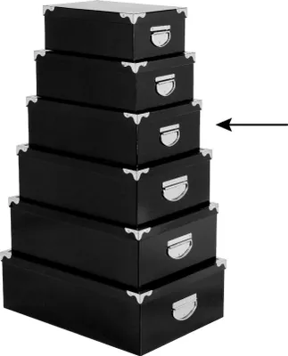 Produktbild von 5Five Aufbewahrungsbox/Box - schwarz - 36 x 24,5 x 12,5 cm - Pappe