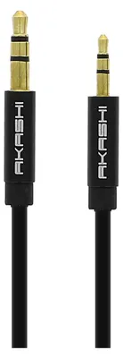 Image de Câble audio 2.5mm / 3.5mm jack mâle/mâle, 1m par Akashi - Noir