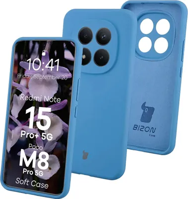 Produktbild von Silikon Handyhülle für Xiaomi Redmi Note 15 Pro Plus 5G / POCO M8 Pro 5G, Bizon Soft Case, Blau