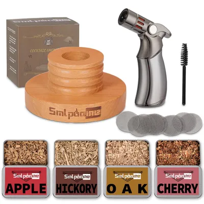 Cocktail-Smoker-Set mit Fackel, 4 Holzsorten, Kirschholz
