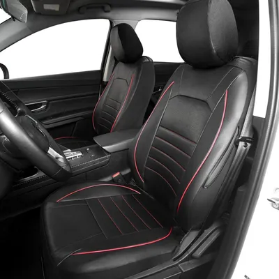 Produktbild von Autositzbezüge Set, rot und schwarz, wasserdichtes Kunstleder, Airbag-kompatibel, für Auto