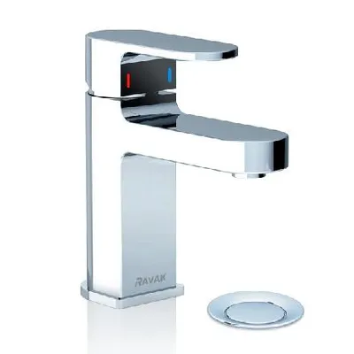 Produktbild von Ravak Chrome - Waschtischarmatur CR 011.00 Standmontage mit Ablaufgarnitur, Chrom X070053