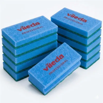 Zdjęcie produktu dla 10x Vileda PUR Active SchwammProfi Gąbka czyszcząca – 10 sztuk – niebieska | Opakowanie (10 gąbek)