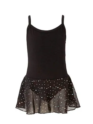 Image de Justaucorps de danse classique pour enfant avec jupe - noir, taille : 140