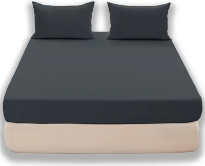 Produktbild von Jersey-Spannbetttuch 160x200+25 Grafit Gummizug Bettlaken GK03