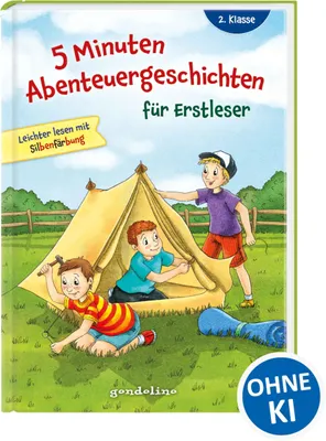 Image de 5 Minuten Abenteuergeschichten für Erstleser, 2. Klasse - Leichter lesen mit Silbenfärbung: Erstlesebuch mit kurzen Geschichten und großer Fibelschrif