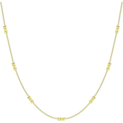 Produktbild von Halskette Damen 925 Sterling Silber 14k Vergoldet mit Geburtsstein Anhänger 38+6 cm