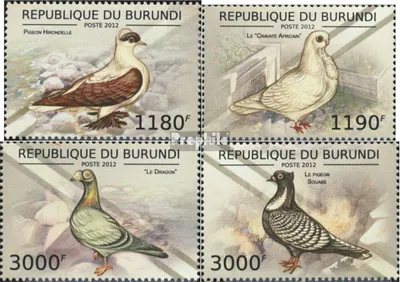 Produktbild von Briefmarken Burundi 2012 Mi 2640-2643 (kompl.Ausg.) postfrisch Haustauben