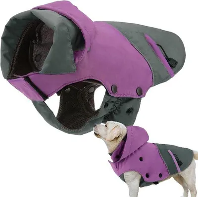 Immagine prodotto di Giacca invernale impermeabile per cani, riflettente, calda, in pile, XS, viola