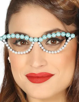 Produktbild von 50er Jahre Brille mit Perlen für Damen