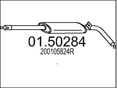 Produktbild von MTS 01.50284 Mittelschalldämpfer Schalldämpfer für RENAULT MEGANE III Grandtour (KZ0/1) Scénic III (JZ0/1) GRAND SCÉNIC III (JZ0/1) MEGANE III Coupe