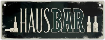Produktbild von Hausbar Metallschild L in 10,5x28cm im Used-Look