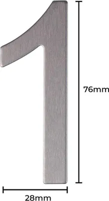 Produktbild von Famanu Hausnummer 7,6 x 2,8 cm - Edelstahl gebürstet