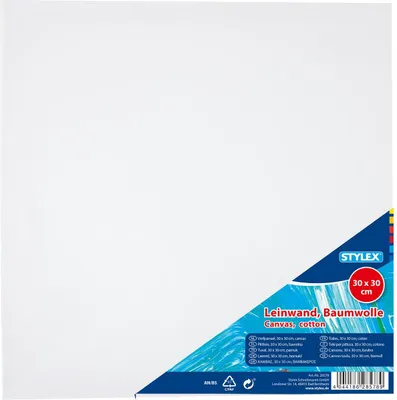 Produktbild von Stylex 28578, Lackierung, Vorgestreckte Leinwand, Weiß, Baumwolle, 300 mm, 300 mm