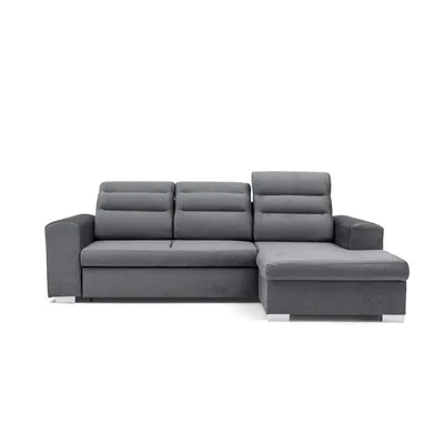 Produktbild von MUFFO Ecksofa CLOUD S Rechts mit Schlaffunktion 120x200 Velours Dunkelgrau