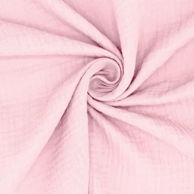 Image de Double-Gaze en coton rose pastel 50 cm - 50 x 130 cm - Rose | par Craft Loom