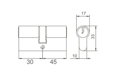 Produktbild von Aqbau® Schließzylinder Profilzylinder 30/45 mm Messing NEU