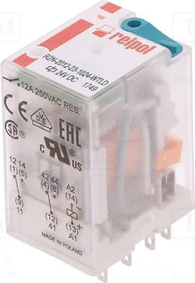 Produktbild von 1x Relais: elektromagnetisch 12A/250VAC USpule : 24VDC   24A R2N-2012-23-1024-WTLD