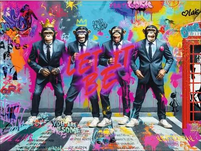 Produktbild von Leinwandbild Graffiti Gang 116x84 cm