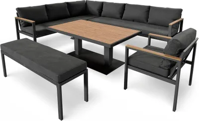 Produktbild von di volio Gartenmöbel-Set Noli, aus Aluminium für 10 Personen, in Farbe anthrazit