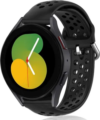 Produktbild von Strap-it Samsung Galaxy Watch 5 - 40mm Silikonarmband mit Löchern (Schwarz)