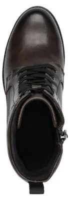 Productafbeelding van MARCO TOZZI Dames veterlaars met plateauzool en hoge blokhak, model 2-25204-41, maat: 42 EU, kleur: bruin