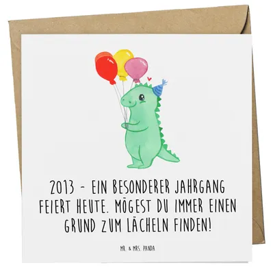 Produktbild von Mr. & Mrs. Panda Grußkarte 2013 Geburtstag Freude - Weiß - Geschenk, Klappkarte, Glückwunschkarte, schöner Jahrgang, Happy Birthday, besonderer Tag, Glückwunsch, feiern