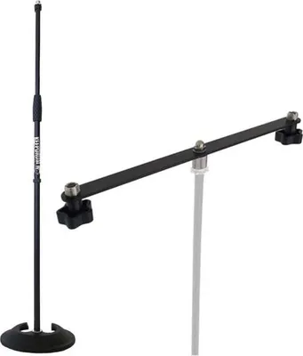 Imagen del producto de Soporte de micrófono recto para estudio, modelo MS096, con barra estéreo
