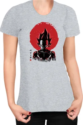Produktbild von Damen T-Shirt Dragon Anime Manga Ball Z Vegeta 03, Lady XS / Grau