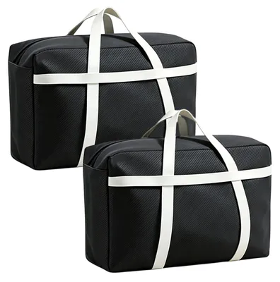 Aufbewahrungstaschen 2er-Set, 105 l, Vlies, faltbar, 70x25x50 cm, schwarz