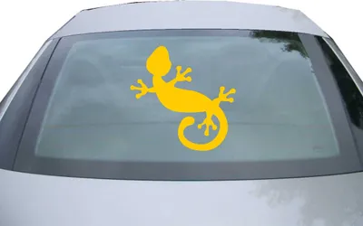 Produktbild von Indigos UG - Aufkleber Heckscheibe & Motorklappe DE2409 - gold - 600x599 mm - Gecko - Auto Scheiben Fenster Heckklappe Tuning Racing JDM - Die cut