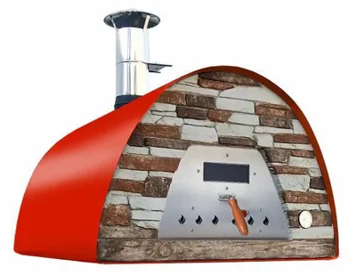Produktbild von Holzbackofen Veloce Pro 100 – Schieferfront Schwarz Ofenfarbe: rot Ofengestell: ohne Gestell