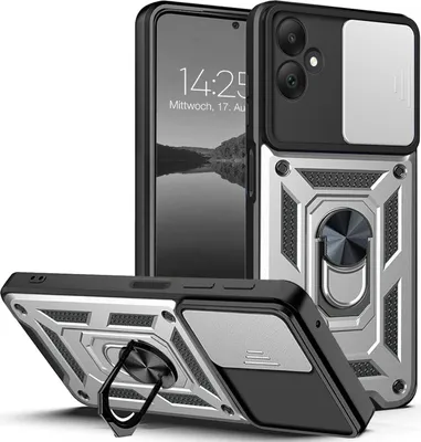 Produktbild von Armor Handyhülle für Samsung Galaxy A05 Kameraschutz Handy Panzer Case Cover Schutzhülle Outdoor Farbe: Silber