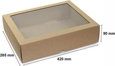 Produktbild von Dekorative Geschenkbox mit Deckel 420 x 285 x 90 mm mit Sichtfenster