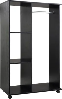 Image de HOMCOM Armoire penderie Armoire de Rangement Mobile Panneaux de Particules Noir