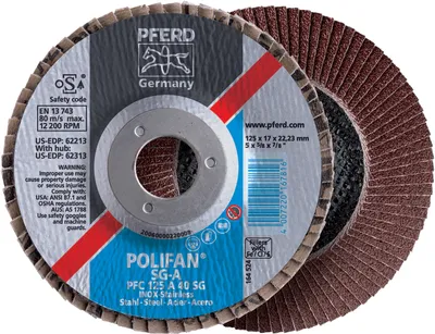 Produktbild von PFERD Lamellenschleifscheibe D.115mm K.A-60 Bohrung 22,23mm kon.
